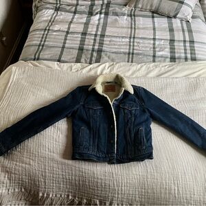 Levi's Dark Blue Denim Jacket with Sherpa Lining